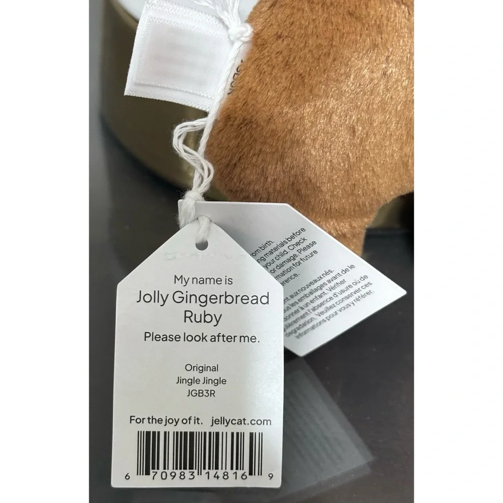 Jellycat Jolly‎ Gingerbread Ruby Plushie Stuffed Animal -Authentic & Brand New